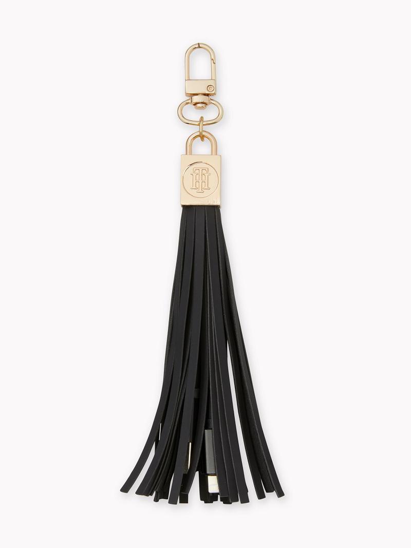 Férfi Tommy Hilfiger USB Tassel Technology Fekete | HU 1583VRW